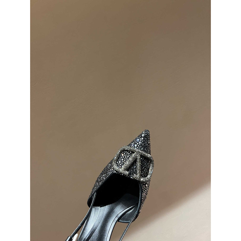 Valentino Glitter Diamond High Heel Black