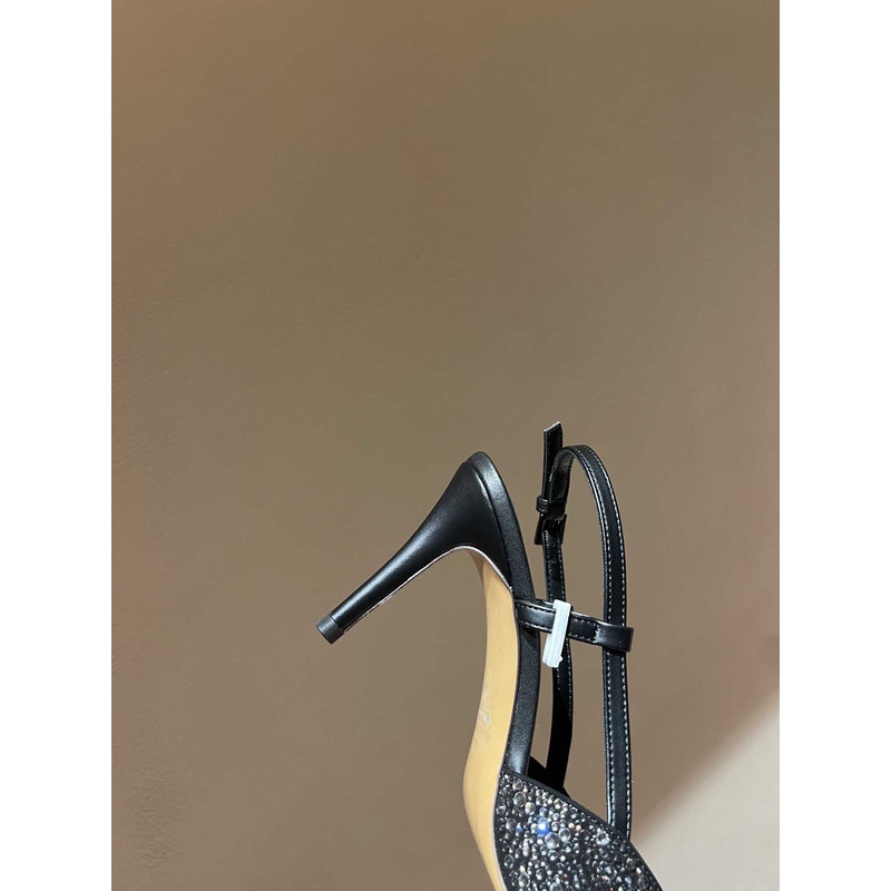 Valentino Glitter Diamond High Heel Black