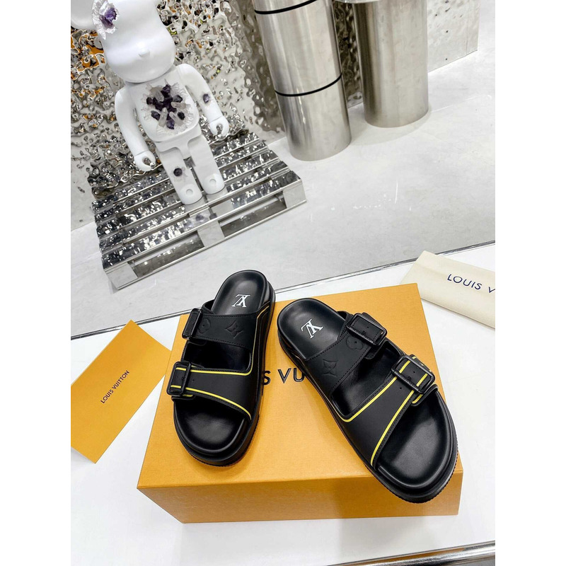 l**is V*t*n leather sandals yellow&black