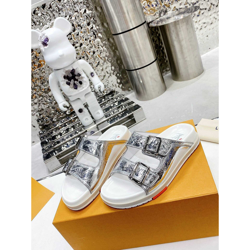 l**is V*t*n leather sandals silver