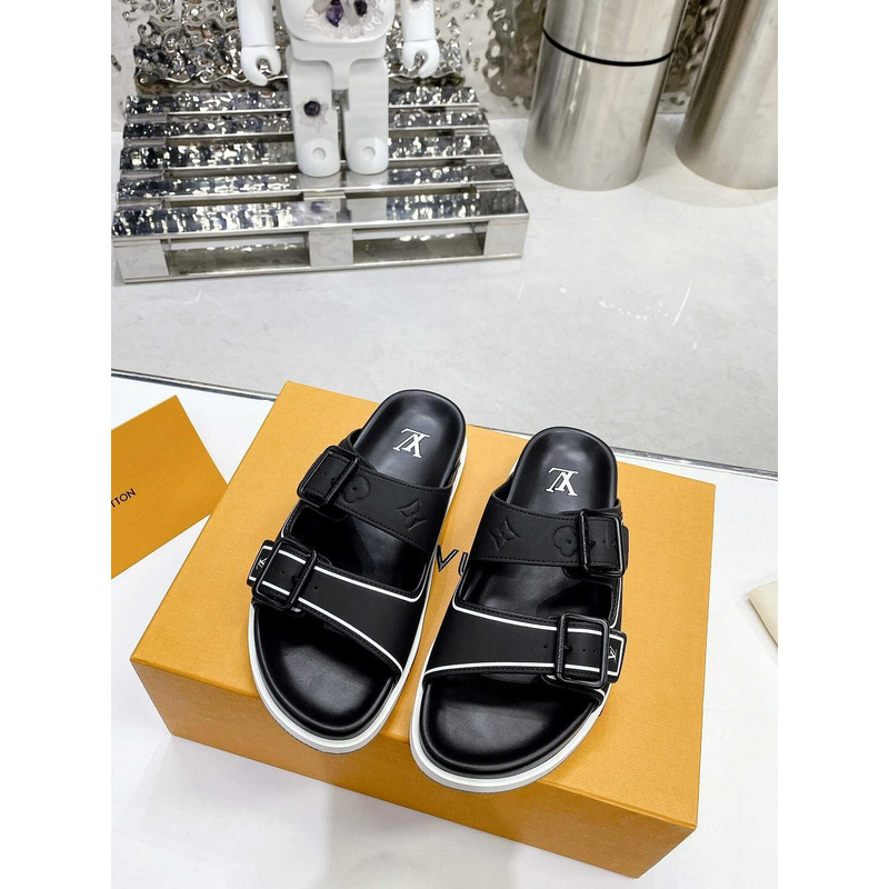 l**is V*t*n leather sandals black