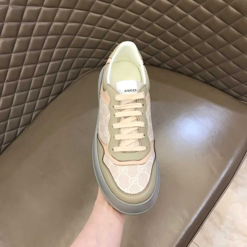 G*u*i gg sup*e fabric and leather sneakers in beige