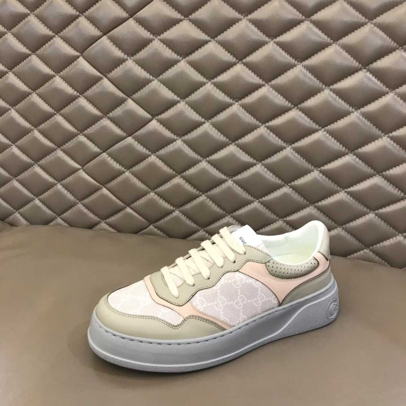 G*u*i gg sup*e fabric and leather sneakers in beige