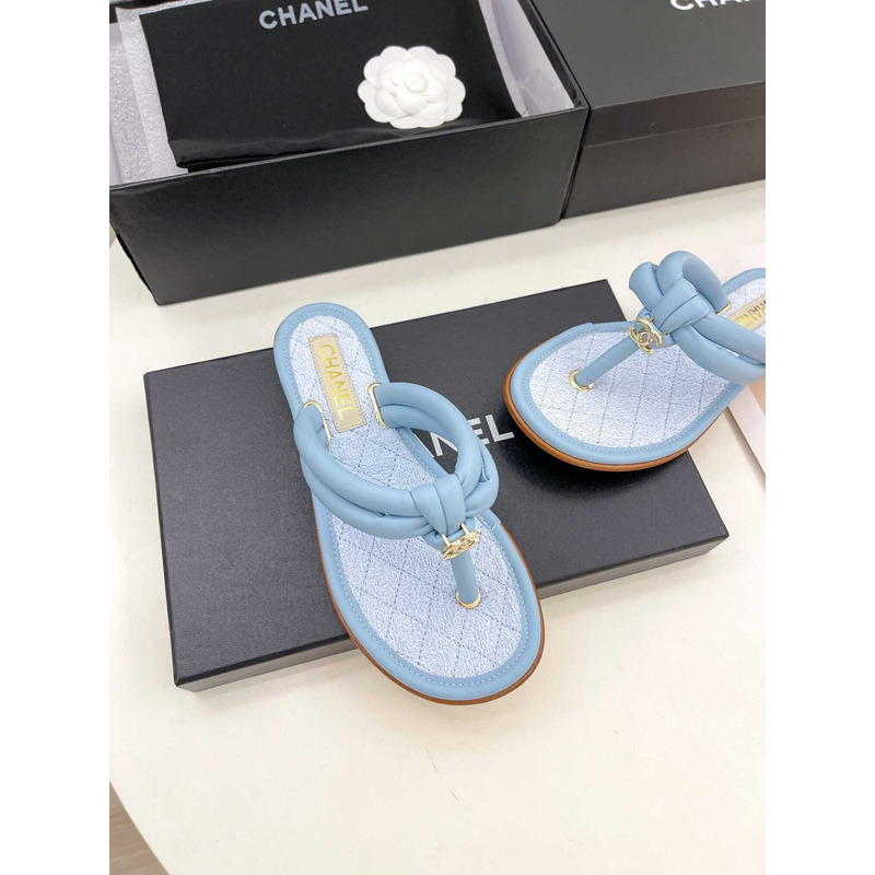 Ch*el woman sandals blue