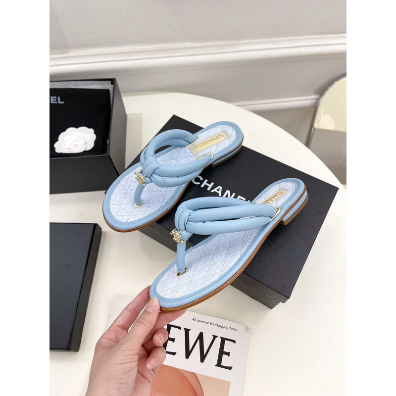 Ch*el woman sandals blue