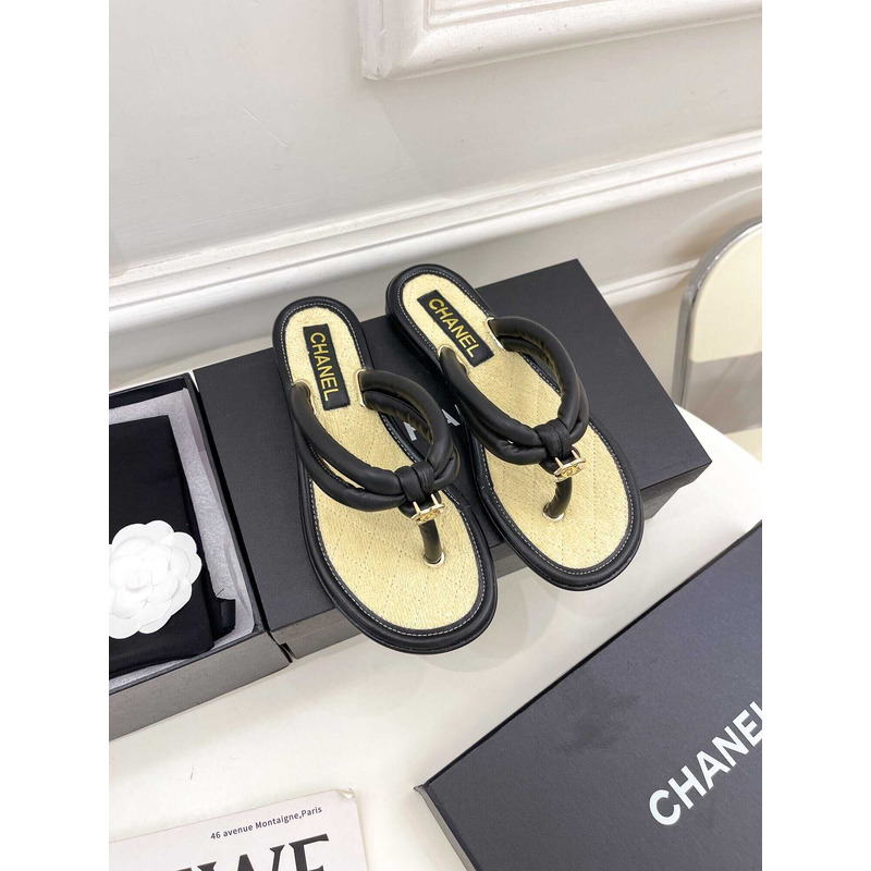 Ch*el woman sandals yellow&black