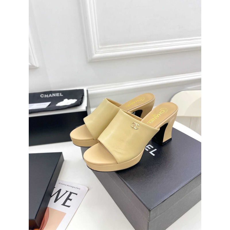 Ch*el woman heeled sandal yellow