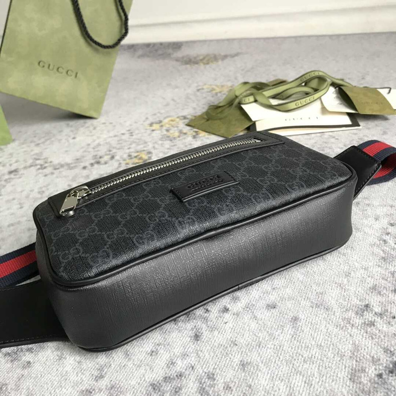 G*u*i black gg sup*e belt bag