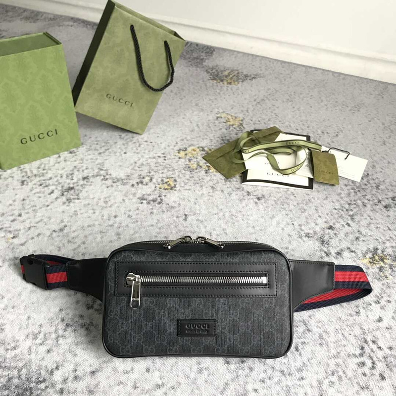 G*u*i black gg sup*e belt bag