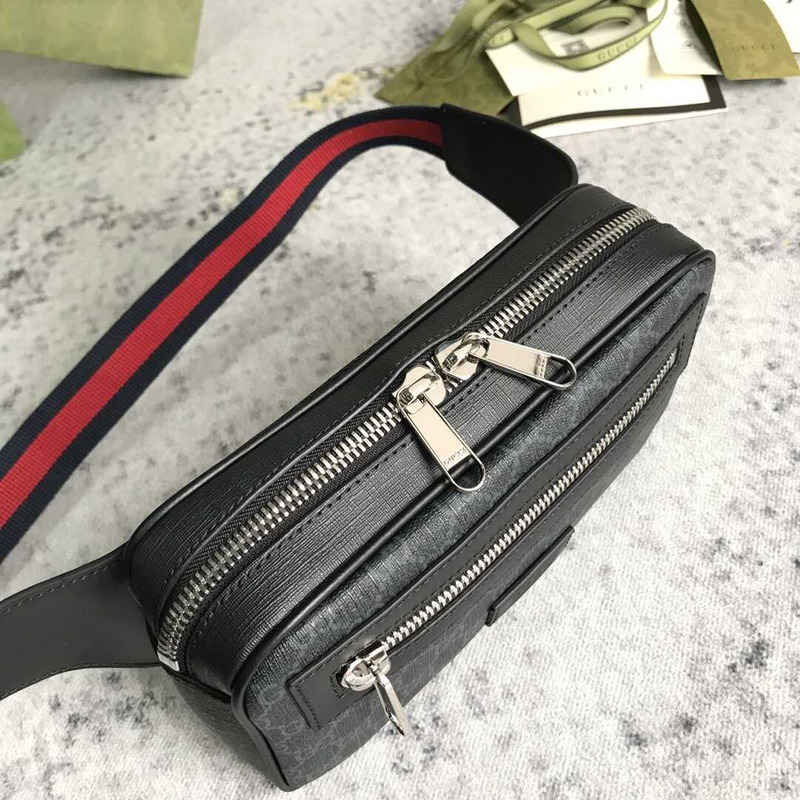 G*u*i black gg sup*e belt bag