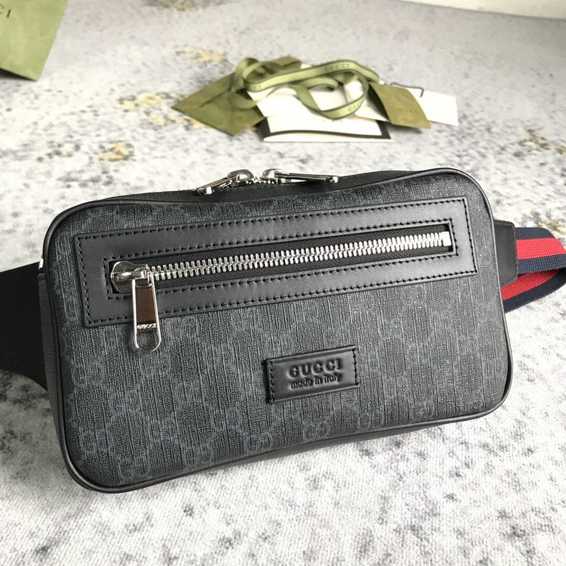 G*u*i black gg sup*e belt bag