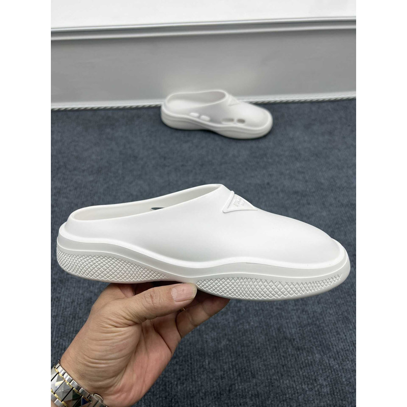 Pra*a foam rubber mules white