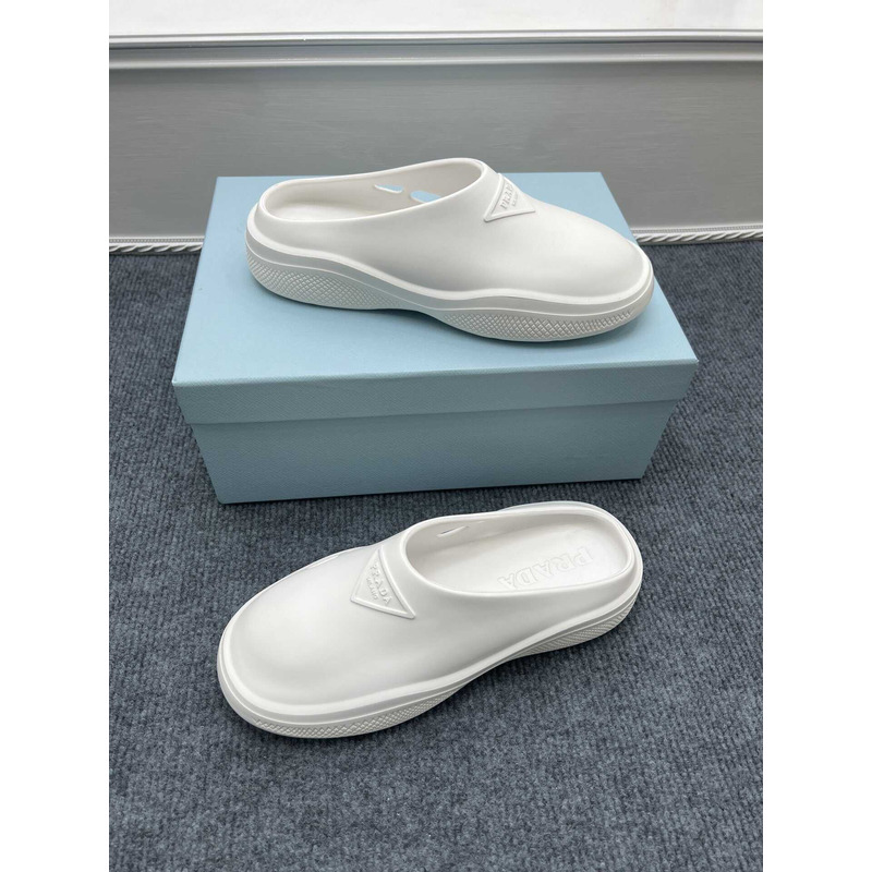 Pra*a foam rubber mules white