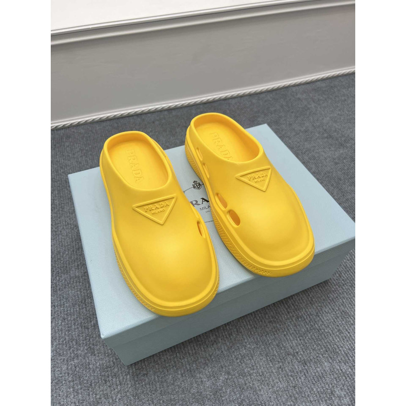 Pra*a foam rubber mules yellow