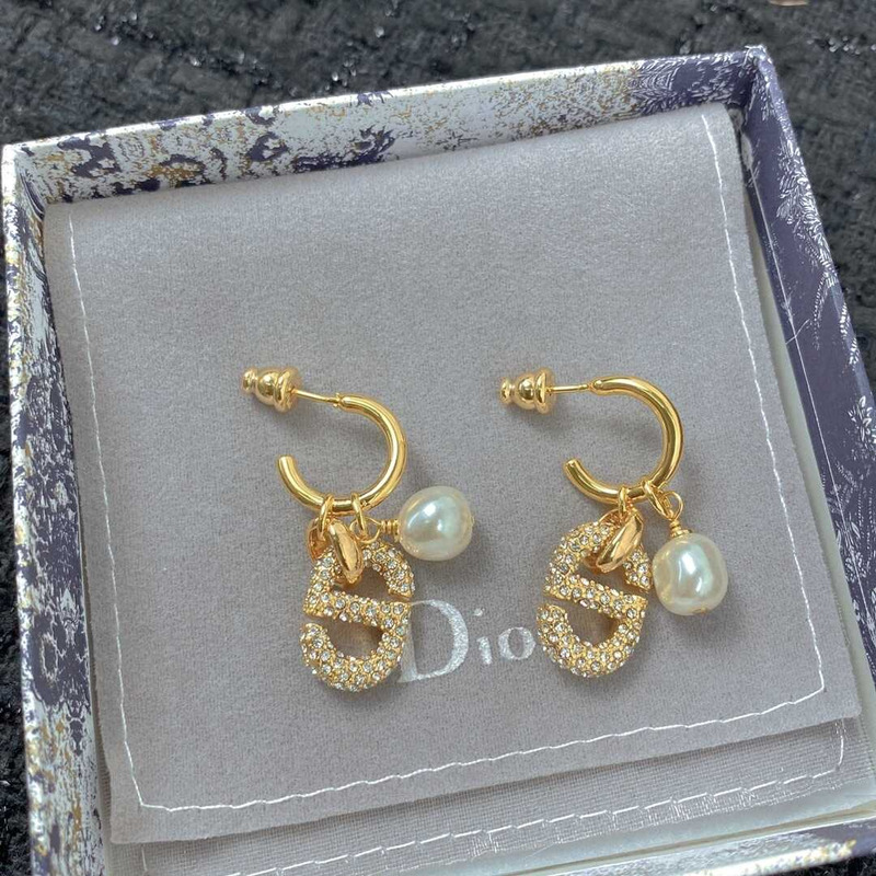 D*or pearl cd earings in gold