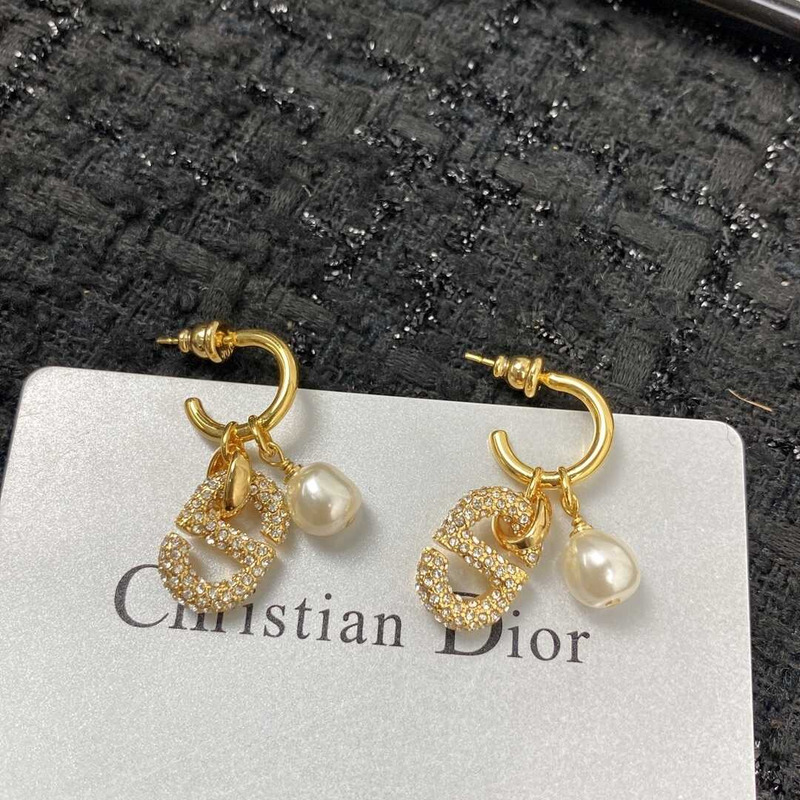 D*or pearl cd earings in gold