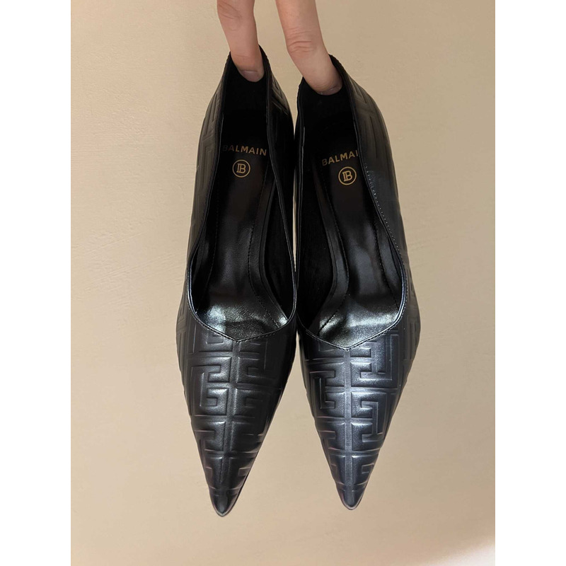 Balmain Logo Monogram Pointed Toe Pumps