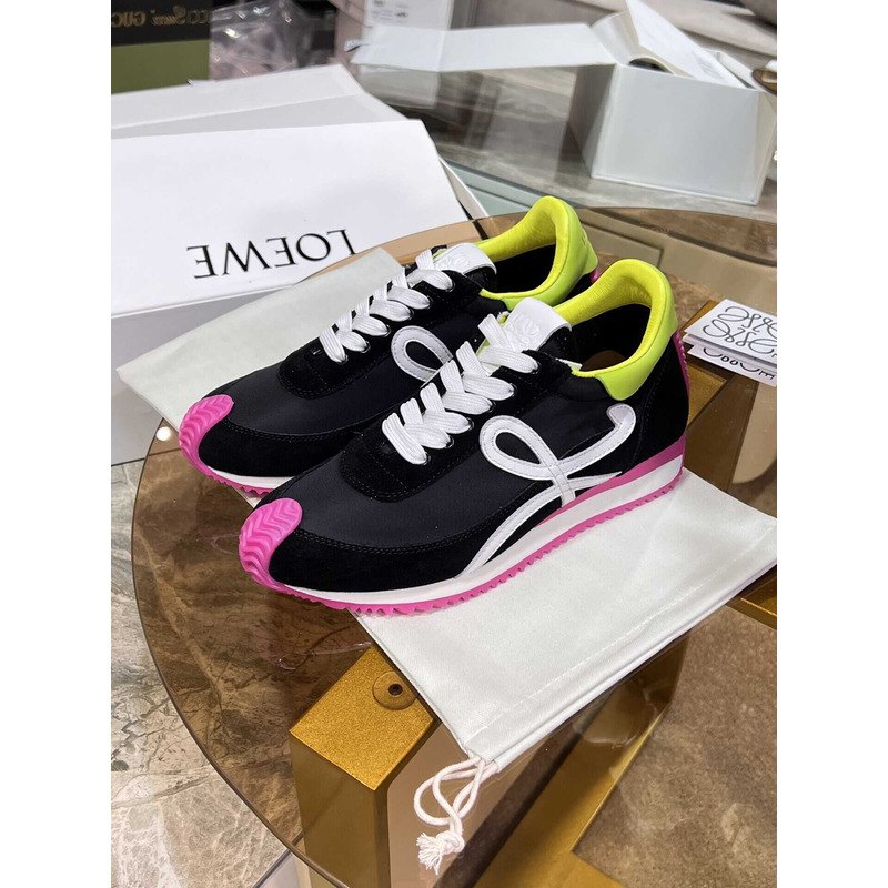 Loewe Flow Runner Logo Sneakers Black&Pink