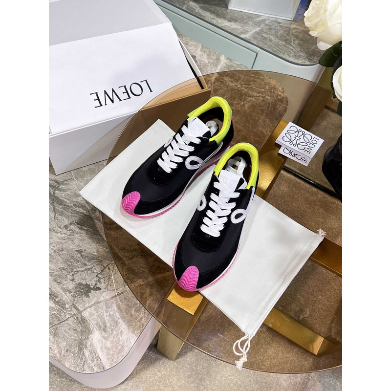 Loewe Flow Runner Logo Sneakers Black&Pink