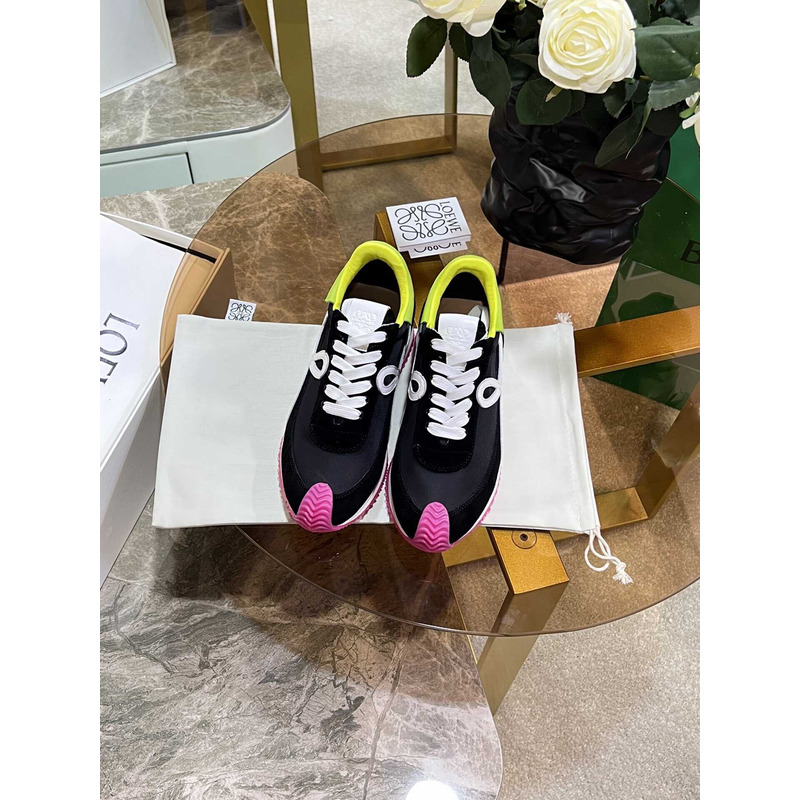 Loewe Flow Runner Logo Sneakers Black&Pink