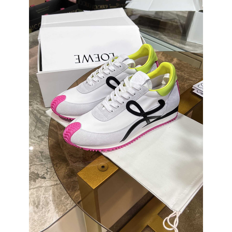 Loewe Flow Runner Logo Sneakers White&Pink