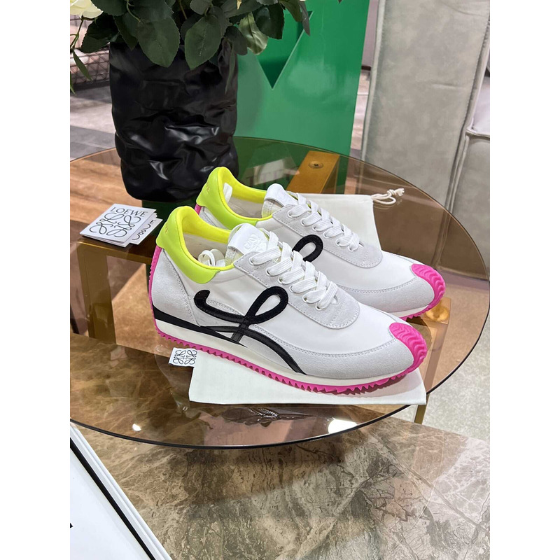 Loewe Flow Runner Logo Sneakers White&Pink