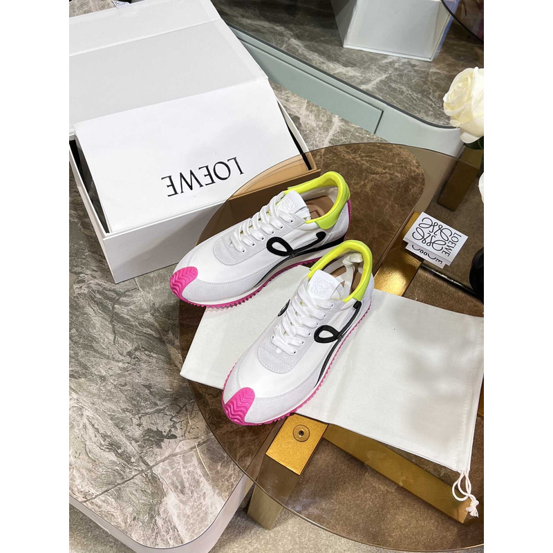 Loewe Flow Runner Logo Sneakers White&Pink