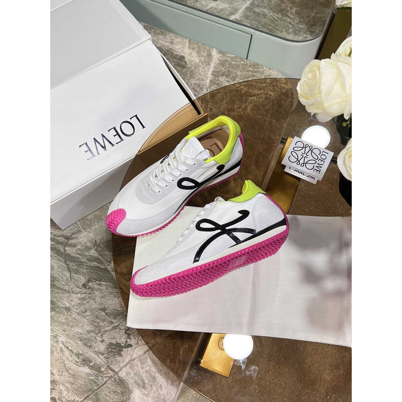 Loewe Flow Runner Logo Sneakers White&Pink