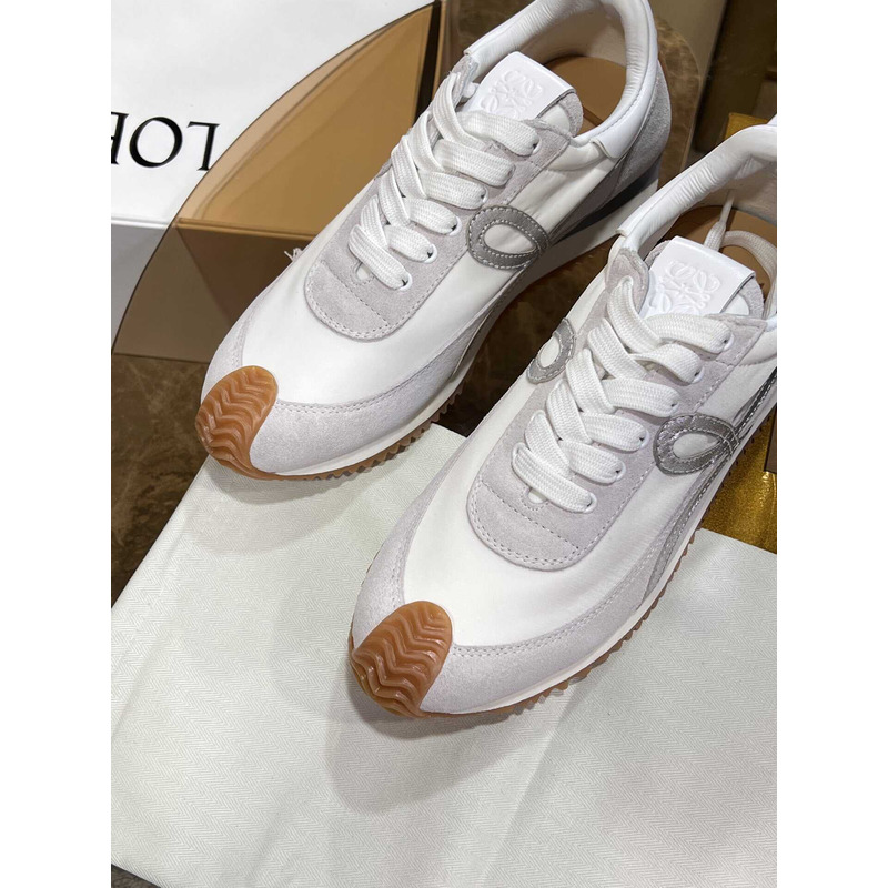 Loewe Flow Runner Logo Sneakers White&Silver