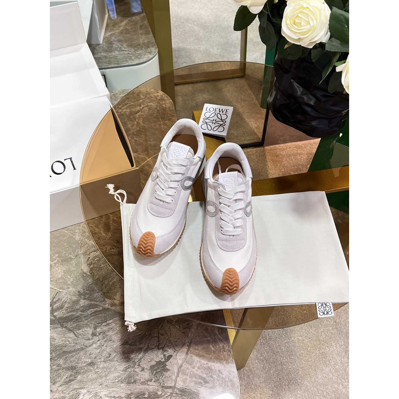 Loewe Flow Runner Logo Sneakers White&Silver