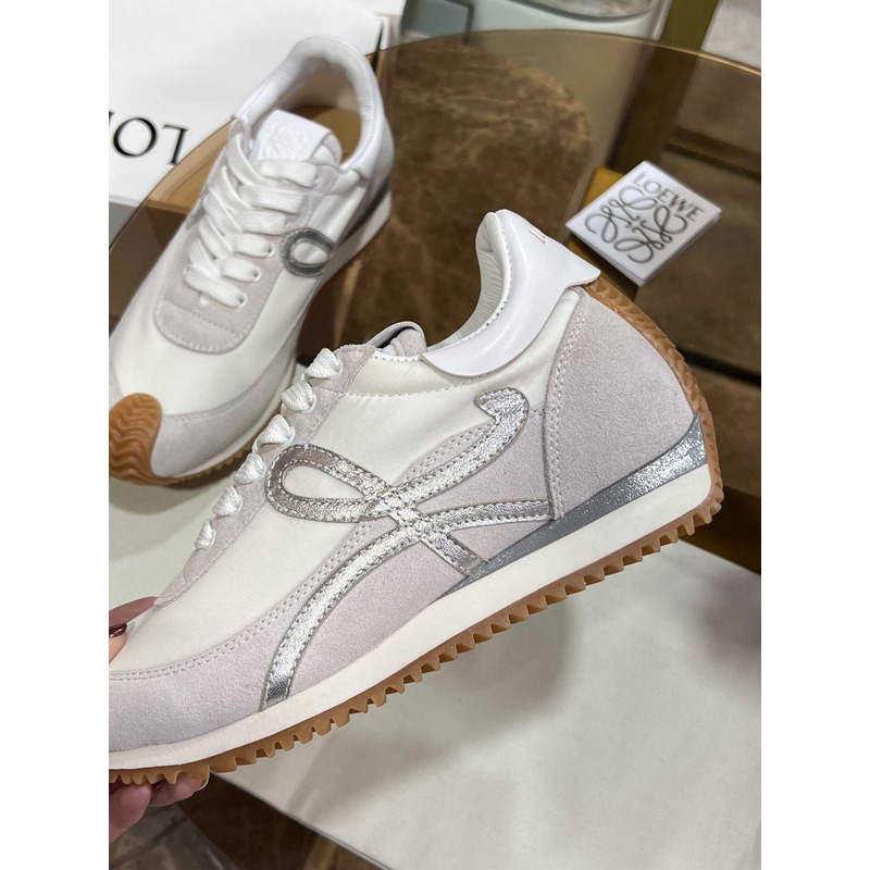 Loewe Flow Runner Logo Sneakers White&Silver