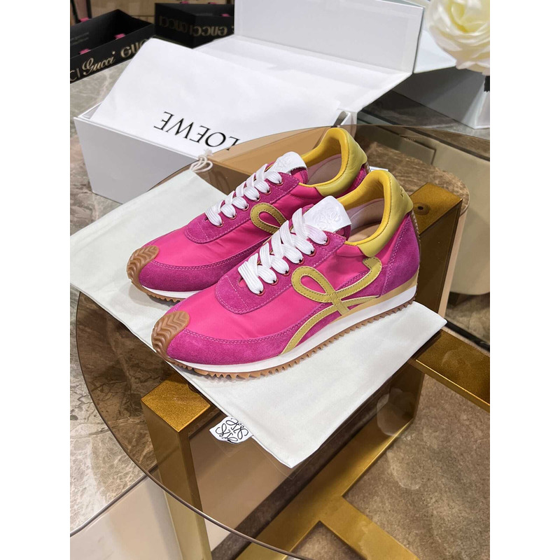 Loewe Flow Runner Logo Sneakers Pink&Yellow