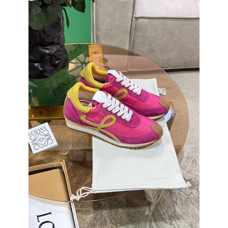 Loewe Flow Runner Logo Sneakers Pink&Yellow