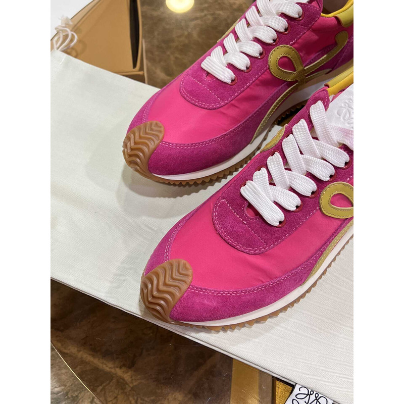 Loewe Flow Runner Logo Sneakers Pink&Yellow