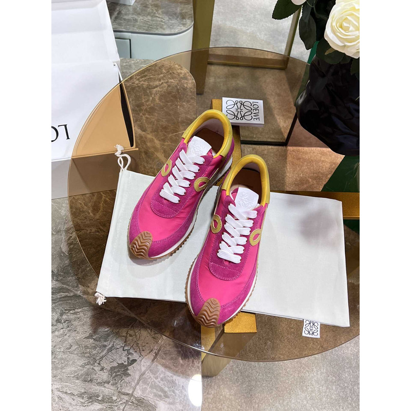 Loewe Flow Runner Logo Sneakers Pink&Yellow