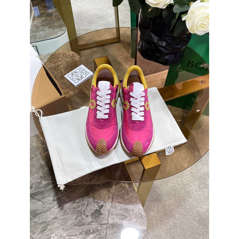 Loewe Flow Runner Logo Sneakers Pink&Yellow