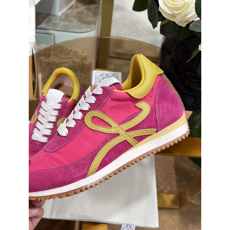 Loewe Flow Runner Logo Sneakers Pink&Yellow