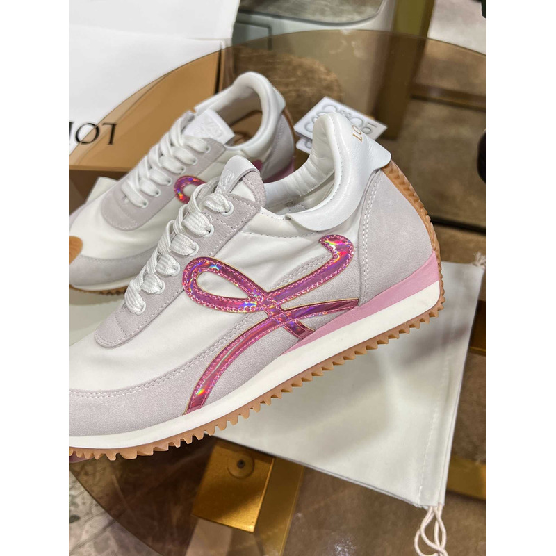 Loewe Flow Runner Logo Sneakers White&Pink