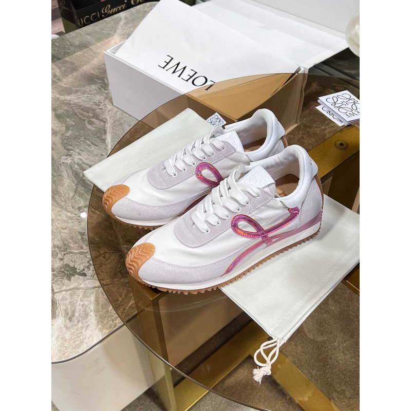 Loewe Flow Runner Logo Sneakers White&Pink