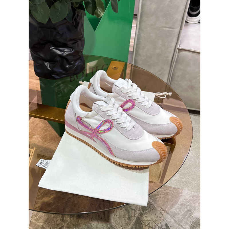 Loewe Flow Runner Logo Sneakers White&Pink