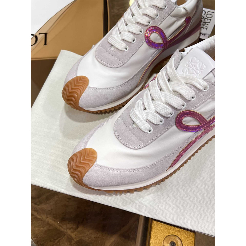 Loewe Flow Runner Logo Sneakers White&Pink