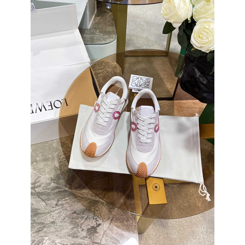 Loewe Flow Runner Logo Sneakers White&Pink