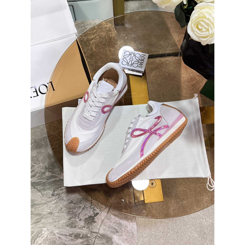 Loewe Flow Runner Logo Sneakers White&Pink