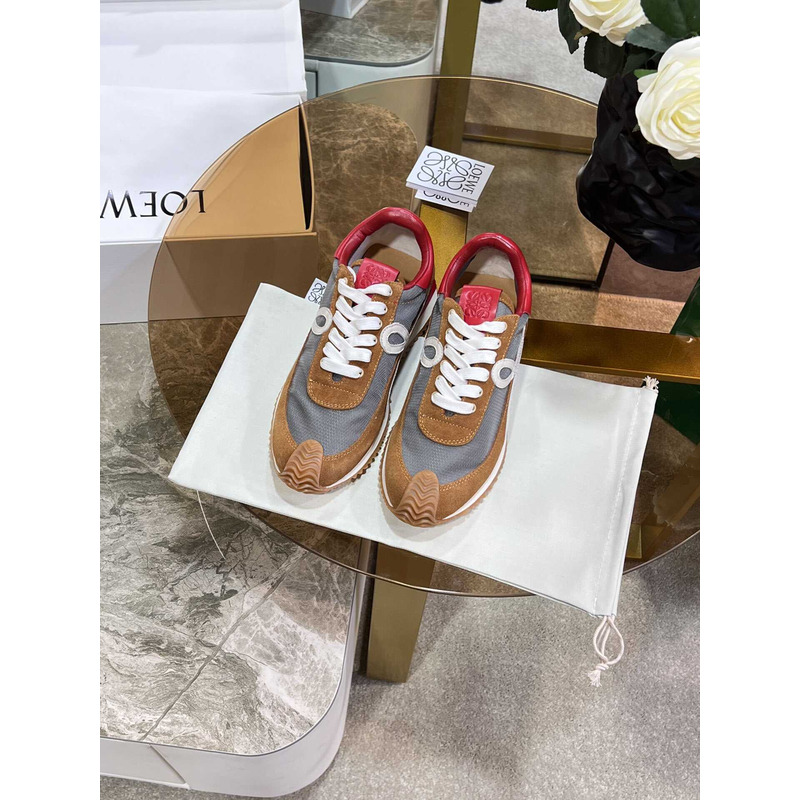 Loewe Flow Runner Logo Sneakers Brown&White