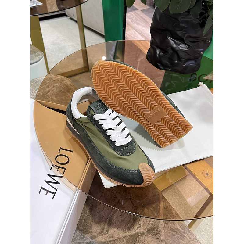 Loewe Sapata Flow Runner Green Sneakers