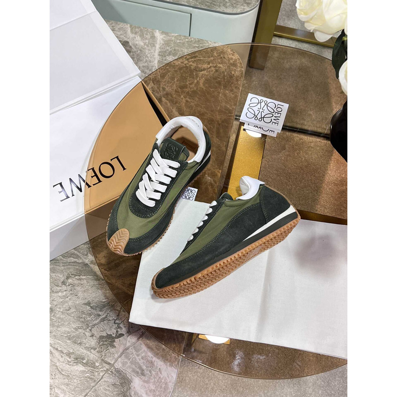 Loewe Sapata Flow Runner Green Sneakers