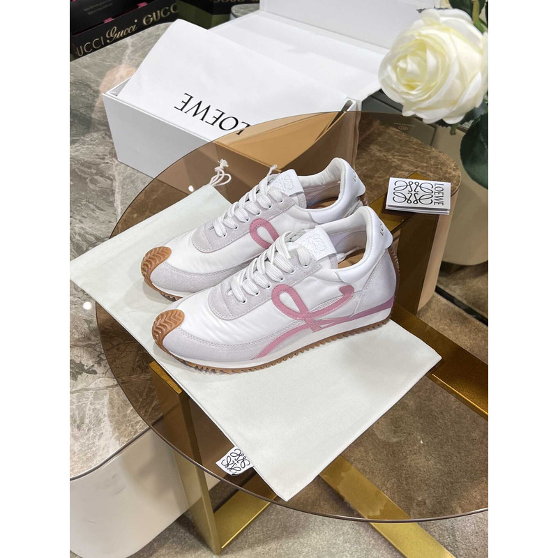 Loewe Flow Runner Logo Sneakers Pink&White