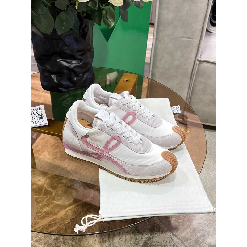 Loewe Flow Runner Logo Sneakers Pink&White