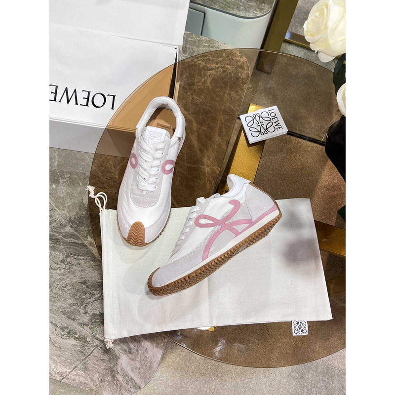 Loewe Flow Runner Logo Sneakers Pink&White