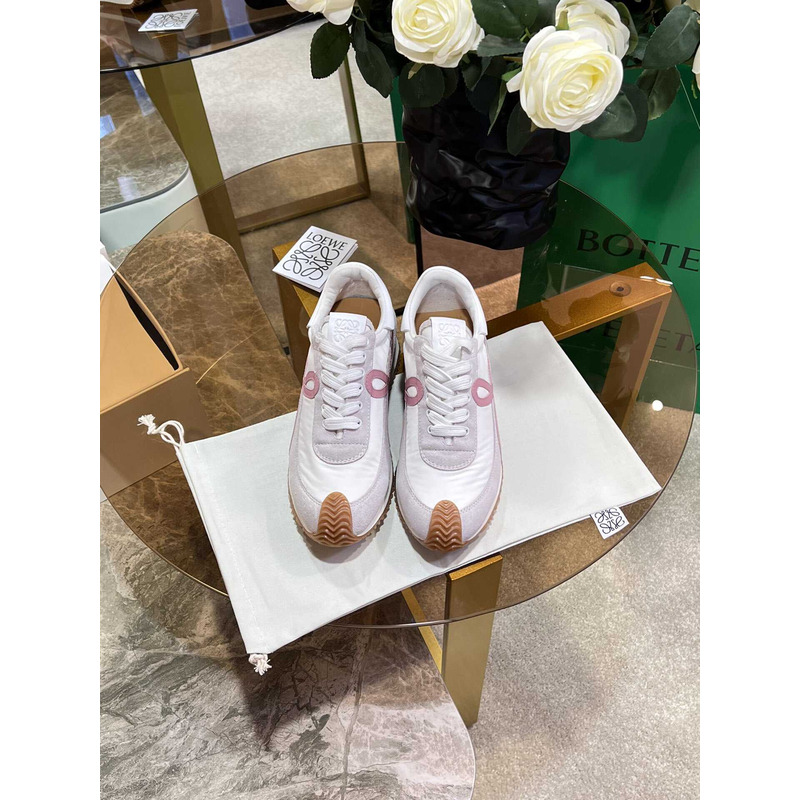 Loewe Flow Runner Logo Sneakers Pink&White